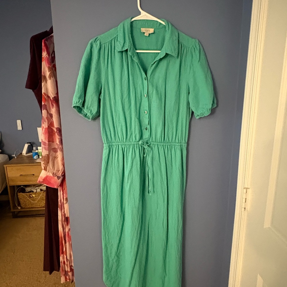 Loft Button-Up Midi Dress